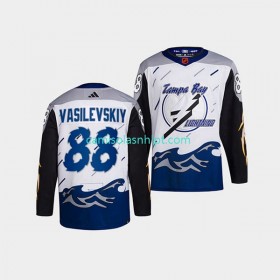 Camiseta Tampa Bay Lightning Andrei Vasilevskiy 88 Adidas 2022 Reverse Retro Branco Authentic - Homem